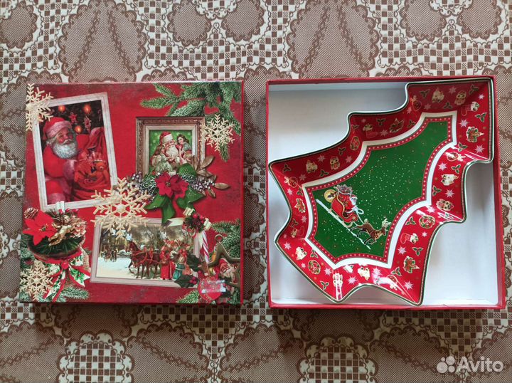 Lefard Блюдо фарфоровое 26 см на новый год