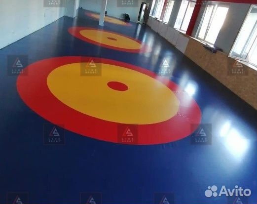 Борцовский ковер 8х8 трехцветный карманы