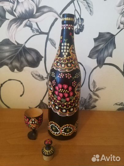 Хохлома бутылка