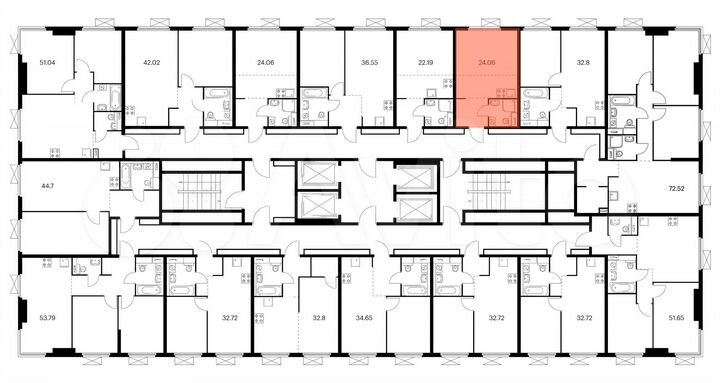 Квартира-студия, 24,1 м², 33/33 эт.
