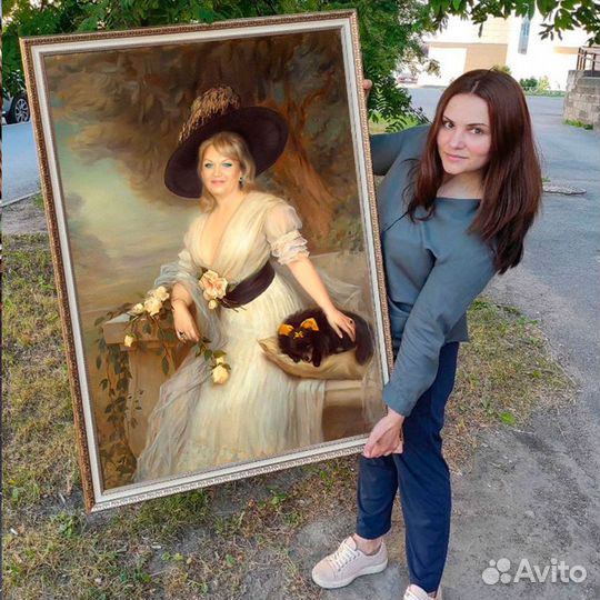 Портрет по фото на холсте