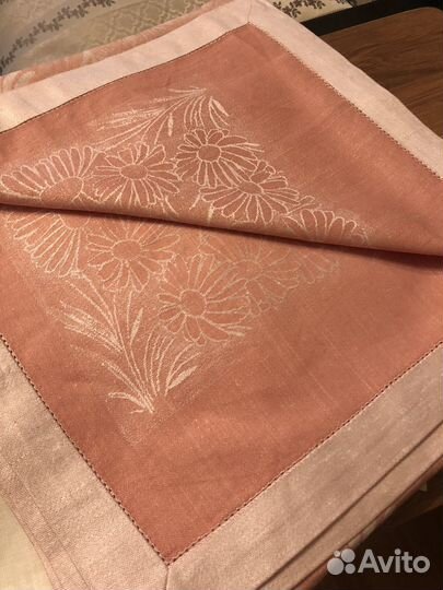 Скатерть лен жаккард с мережкой