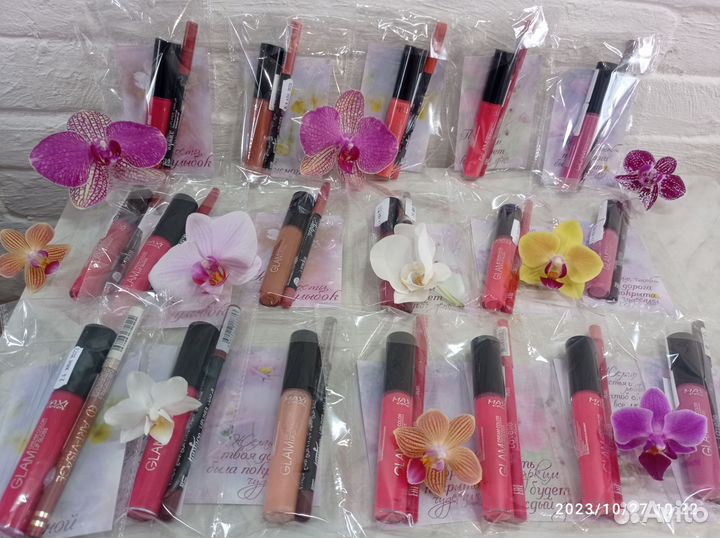 Набор мини, блеск Glam cream + карандаш для губ