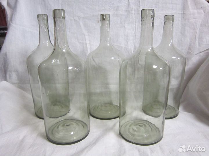 Старинные бутылки, четвертушки 5 штук