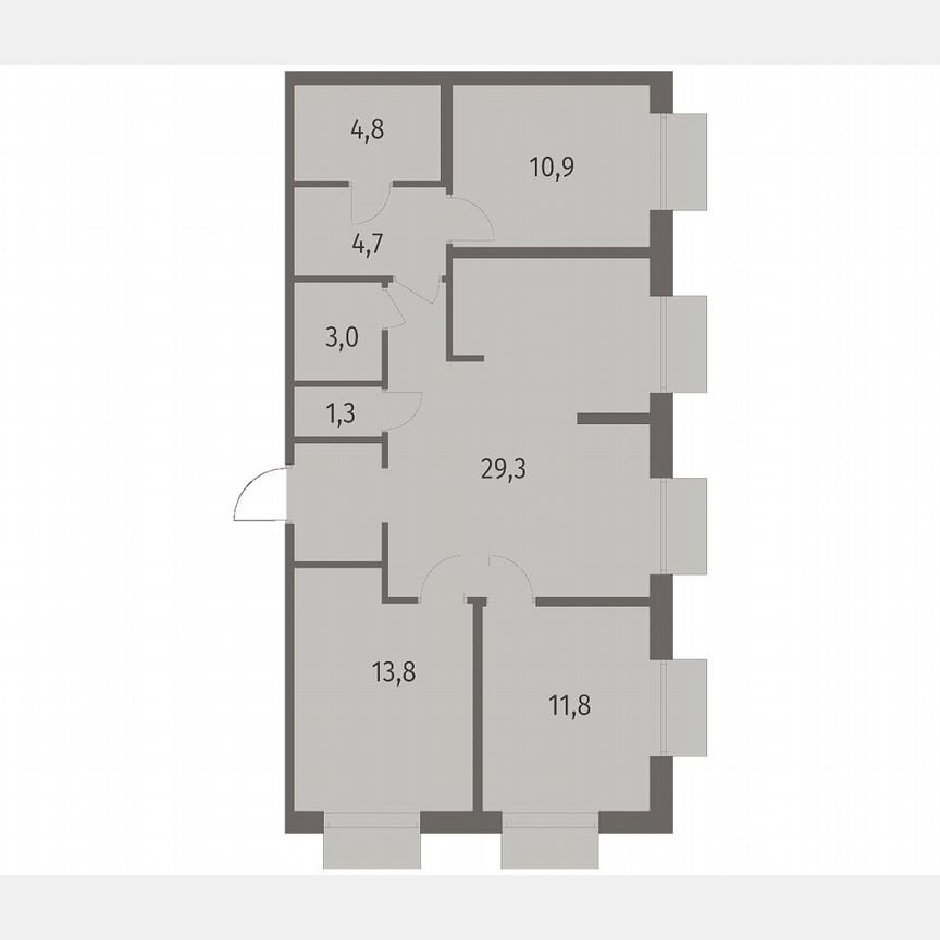 3-к. квартира, 83,2 м², 2/12 эт.