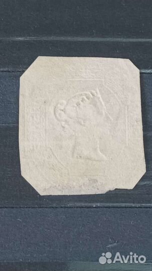 Тиснёный британский SIX pence 1854 г