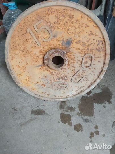 Блин 15 кг один для штанги