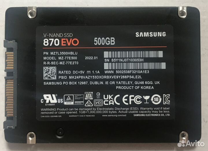 Samsung SSD 870 EVO 500GB