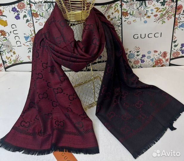 Палантин Gucci 180/70 хлопок