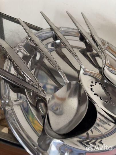 Комплект приборов для сервировки, поднос сталь