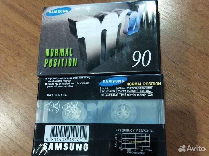 Аудиокассеты новые запечатанные Samsung 90