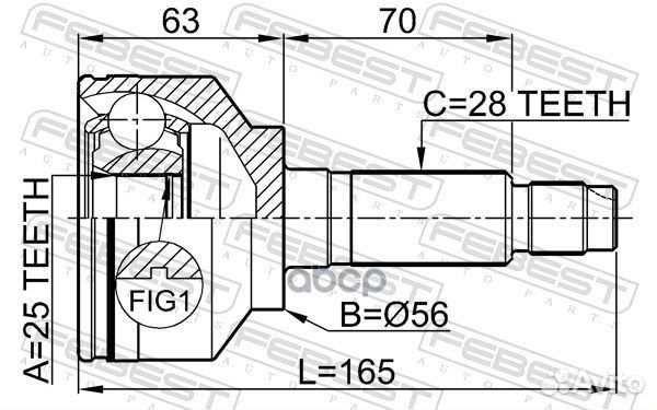 ШРУС наружный 25X56X28 KIA sorento 09- 2210SOR