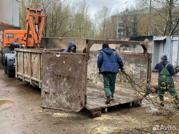 Вывоз мусора контейнером, газелью, самосвалом