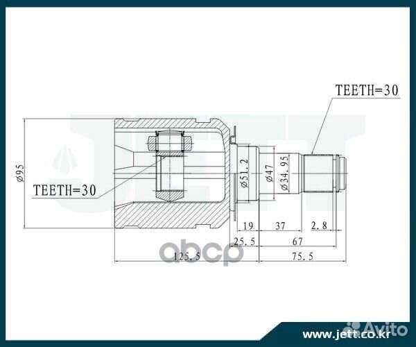 ШРУС внутренний jett V40-9049 V40-9049 jett