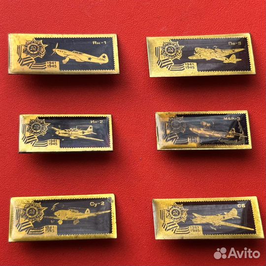 Значки Самолеты Победы 6 штук