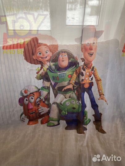 Тюль штора в детскую История Игрушек