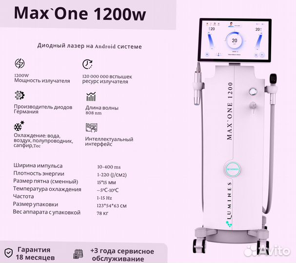 Аппарат для эпиляции люминес Max’One 1200 Вт