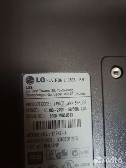 Монитор LG на запчасти