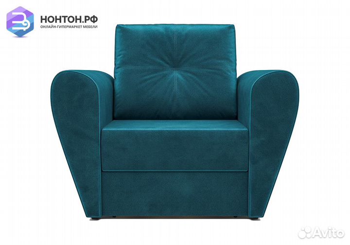 Кресло выкатное Квартет вельвет бирюзовый