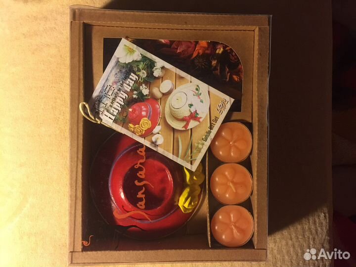 Набор подарочный свечи+ подсвечник+ сухоцветы