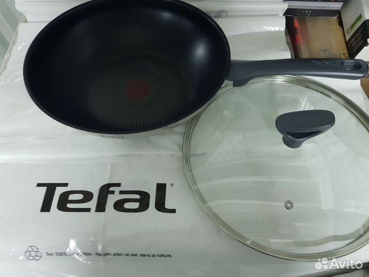 Tefal Сковорода Вок с крышкой 28 см Новый