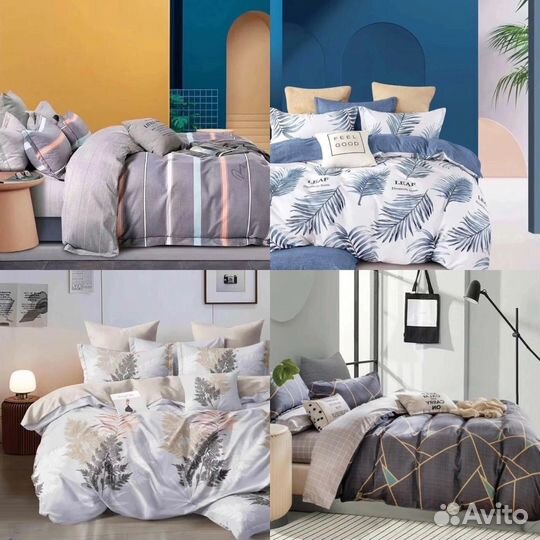 Евро Постельное белье на резинке простыня в круг