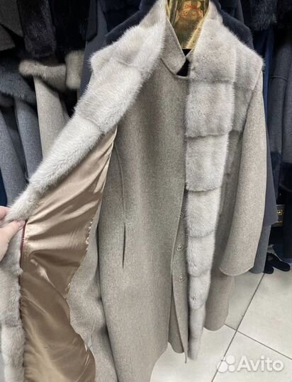 Норковые шубы пальто кашемир с норкой трансформер