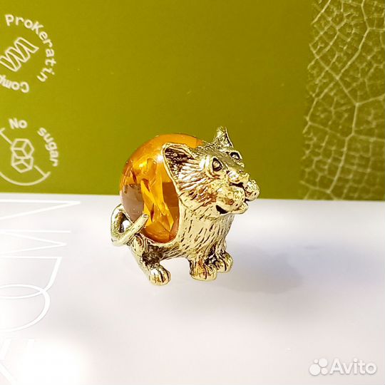 Коллекционная бронзовая миниатюра кошки