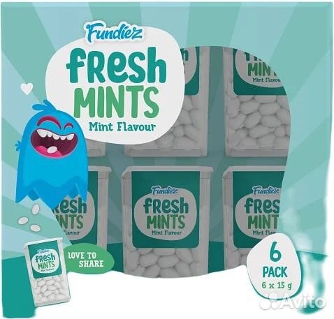 Мятное драже Fundiez Fresh Mints 6 упаковок по 15