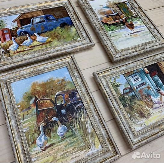 Серия интерьерных картин Деревнский дворик