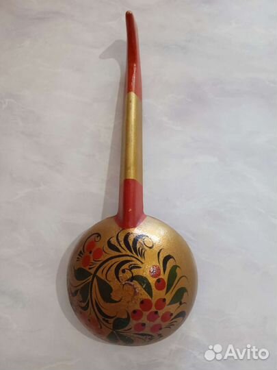 Половник деревянный золотая хохлома