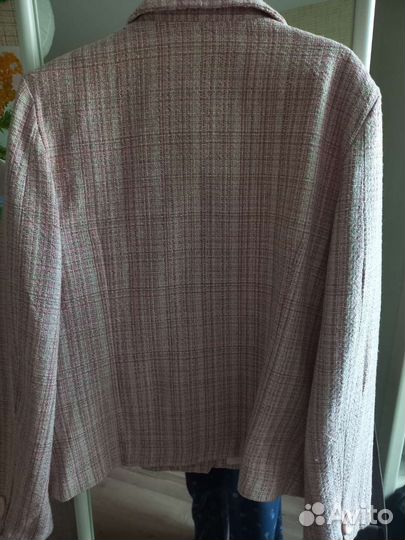 Жакет розовый бежевый твид