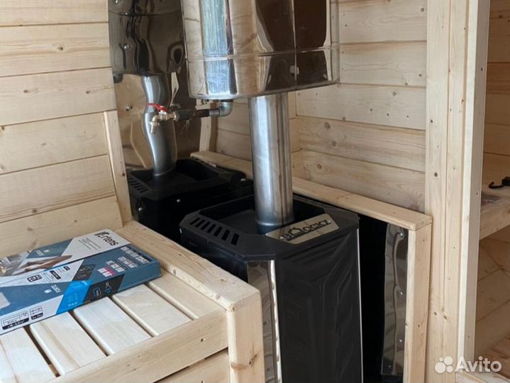 Баня бочка с панорамным окном