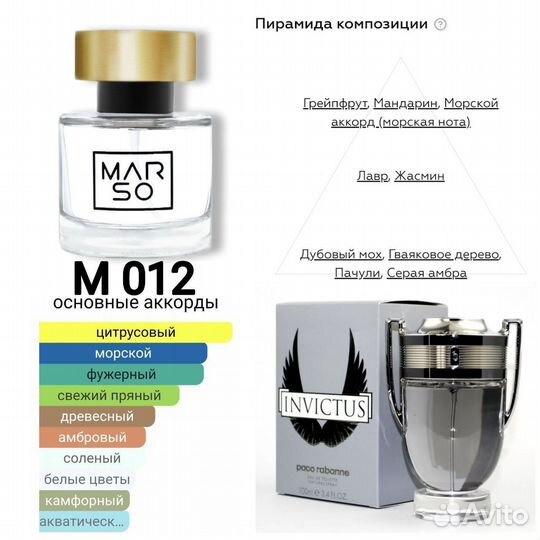 Духи marso по мотивам Invitus Paco Rabanne