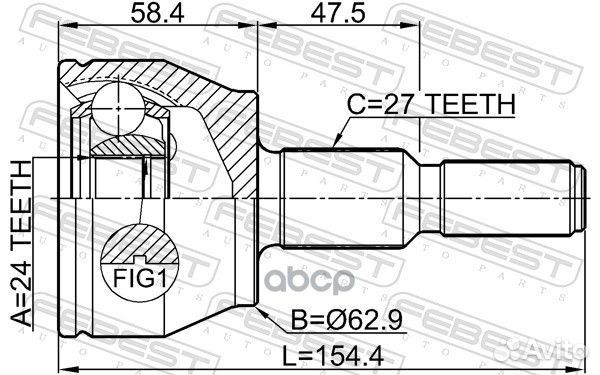 ШРУС внешний перед прав/лев ford focus CB8