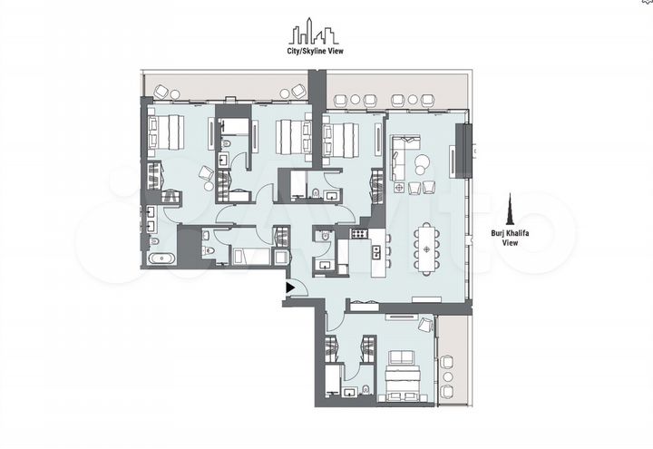 4-к. квартира, 250 м² (ОАЭ)