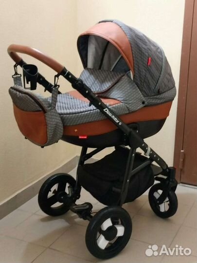 Коляска 3 в1 deamax с,отделкой из экокожи, кенгуру
