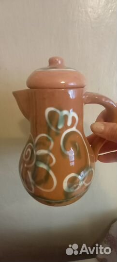 Молочник глиняный старинный