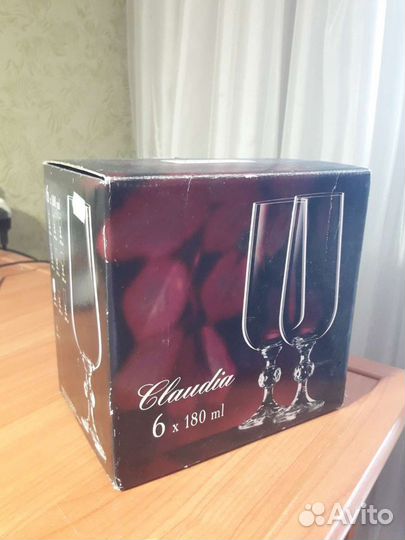Бокалы 6 штук Шампанское bohemia Оригинал Чехия