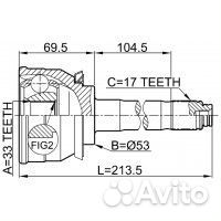 ШРУС наружный 33x53x17 (isuzu vehicross VX 1999-20