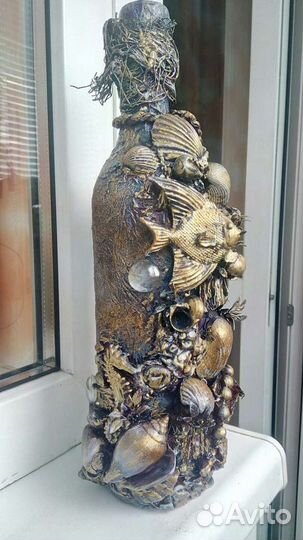 Бутылки декоративные. Ручная работа