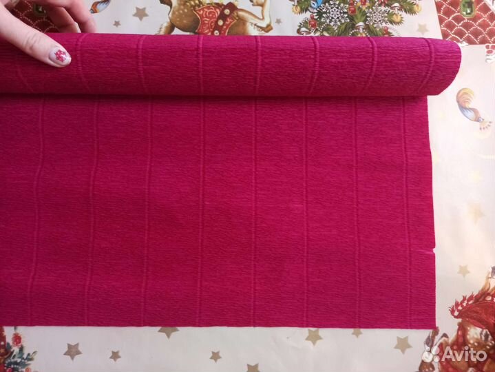 Гофрированная бумага малиновая,красная