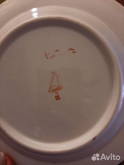 Тарелка Незабудки, 8 штук блюдца дулево