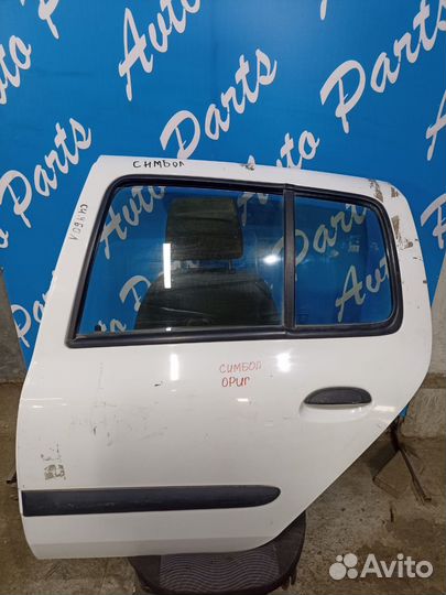 Дверь задняя левая Рено Симбол белая