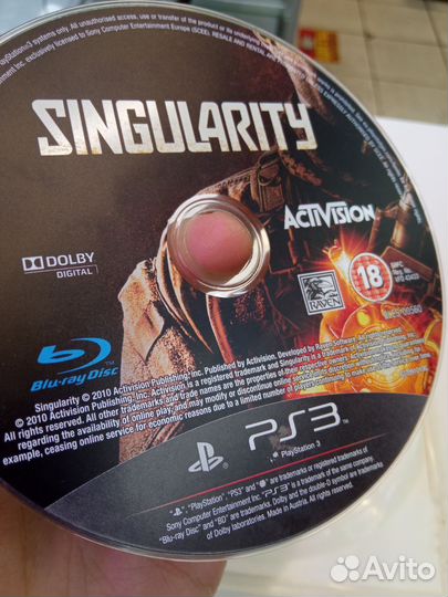 Singularity - PS3 (дефект обложки)