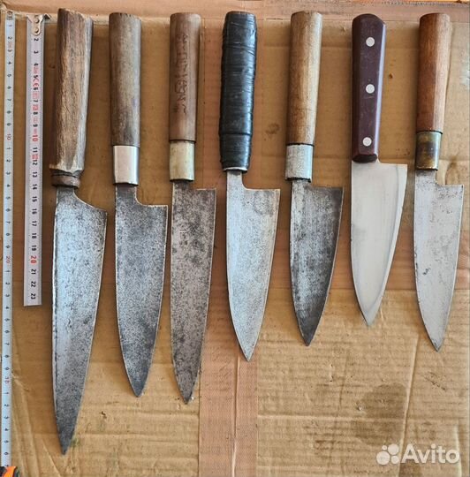 Японский кухонный нож Деба, Янагиба Клейма мастера
