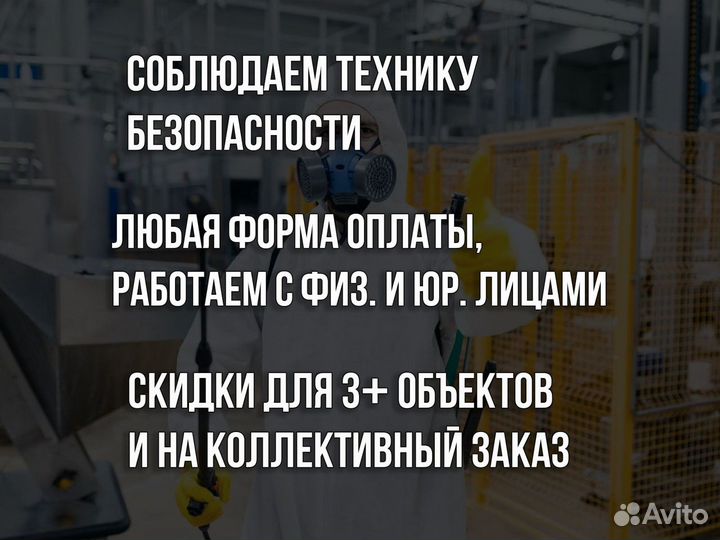 Дезинфекция, уничтожение вредителей\плесени