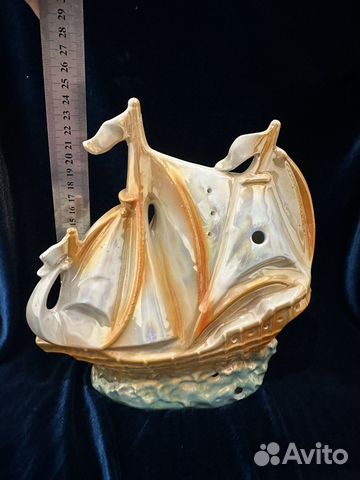 Корабль фарфоровая статуэтка Германия склейка