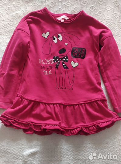 Пакетом для девочки 110-116: джинсы, 3 лонга