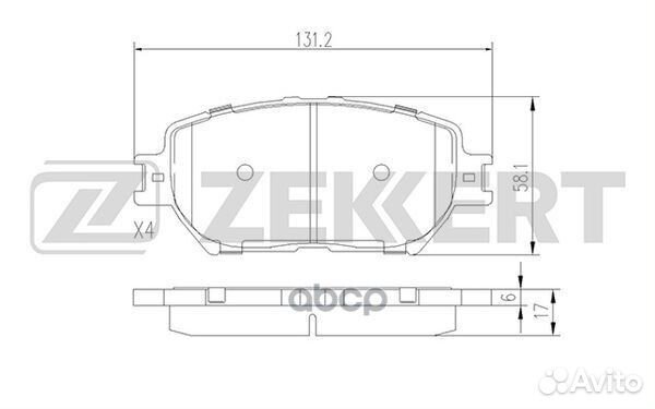 Колодки передние Toyota/Zekkert/ BS2706 Zekkert